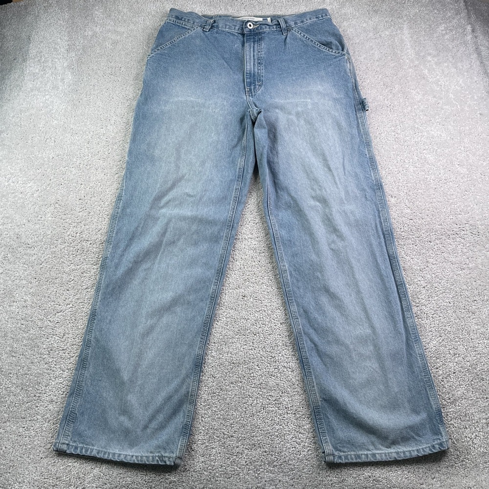 Vintage Gap‎ Jeans Mens 36x32 Blue Carpenter Relaxed Fit Workwear Utility Denim